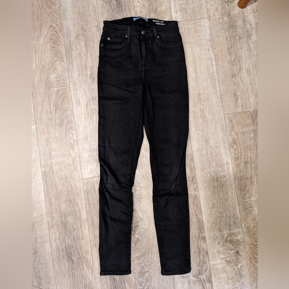 7FAMK Black High Waisted B(air) Denim Size 25 - Picture 6 of 9